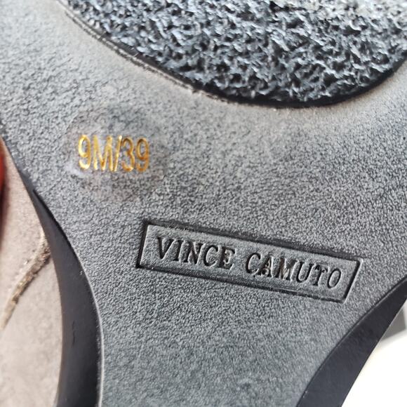 Vince Camuto Suede Fringe Ankle Womens Boots Sz 9M Boho Western Festival Chunky - Picture 10 of 14